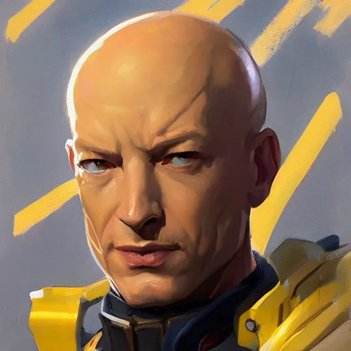 Prompt: Greg Manchess portrait painting of Professor Xavier as Overwatch character, medium shot, asymmetrical, profile picture, Organic Painting, sunny day, Matte Painting, bold shapes, hard edges, street art, trending on artstation, by Huang Guangjian and Gil Elvgren and Sachin Teng