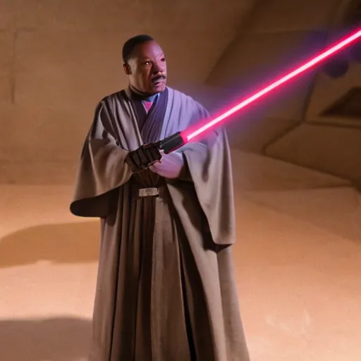 Image similar to martin luther king as mace windu in star wars, 8k resolution, full HD, cinematic lighting, award winning, anatomically correct