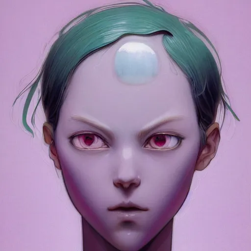 Prompt: prompt : pale violet and dark green portrait soft light painted by james jean and katsuhiro otomo and erik jones, inspired by evangeleon anime, smooth face feature, intricate oil painting, high detail illustration, sharp high detail, manga and anime 1 9 9 9