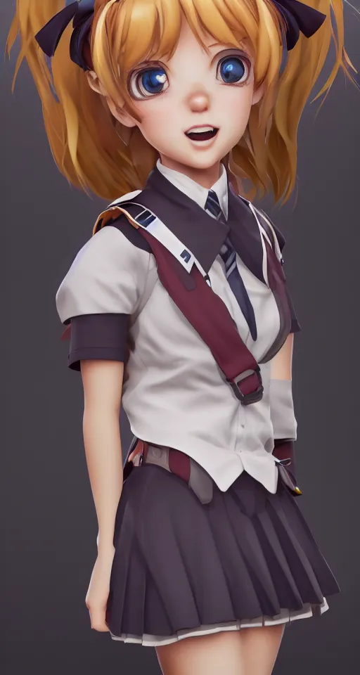 Image similar to School girl in seifuku uniform, hyperdetailed, artstation, cgsociety, golden hour 8k