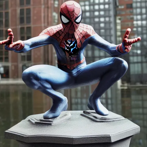 Prompt: statue of spiderman 8 k