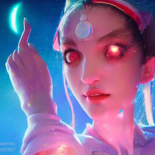 Image similar to A portrait of Sailor-Moon, huggy wuggy from poppy playtime video game, fullbody, ultra high detailed, glowing lights, oil painting, Greg Rutkowski, Charlie Bowater, Beeple, unreal 5, DAZ, hyperrealistic, octane render, RPG portrait, dynamic lighting, fantasy art, beautiful face