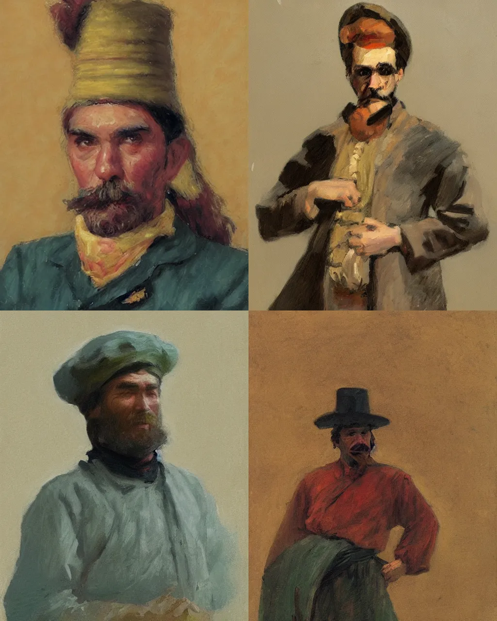 Prompt: Medium shot of a typical character in the style of Ilya Repin