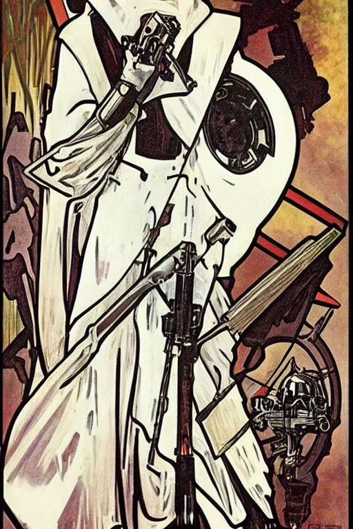 Prompt: storm trooper by alphonse mucha