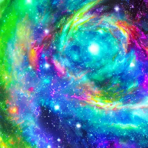 Prompt: colourful galaxy, digital art, highly detailed, 8 k, ultra realistic