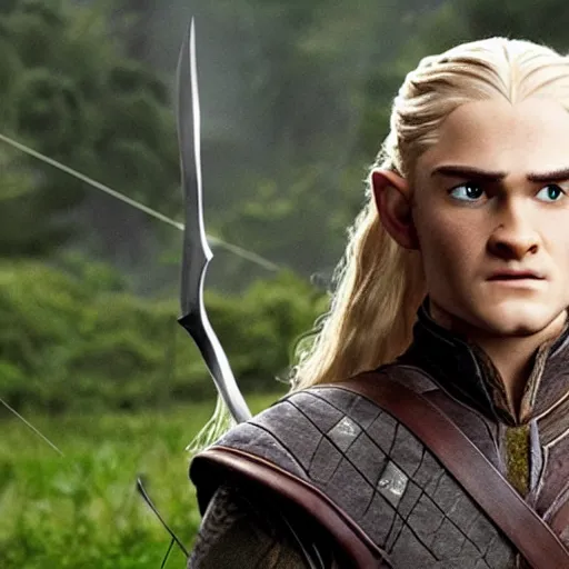 Image similar to movie still of legolas in a pixar movie