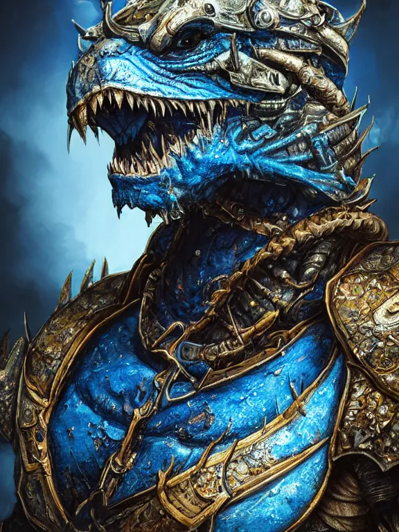 Prompt: portrait art of 8k ultra realistic blue Dragonborn, detailed intricate ornate armour,decaying, cybernetic, full of colour, cinematic lighting, battered, trending on artstation, 4k, hyperrealistic, focused, extreme details,unreal engine 5, cinematic, masterpiece, art by ayami kojima, giger