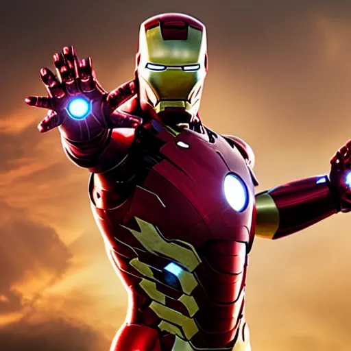 Prompt: iron man using repulsor, 4k realistic photo