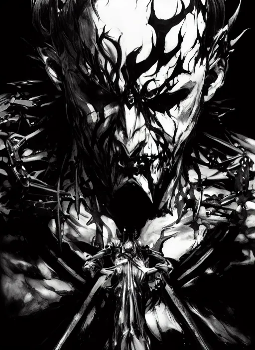 Prompt: Shadow, god of rot. In style of Yoji Shinkawa and Hyung-tae Kim, trending on ArtStation, dark fantasy, great composition, concept art, highly detailed, dynamic pose.