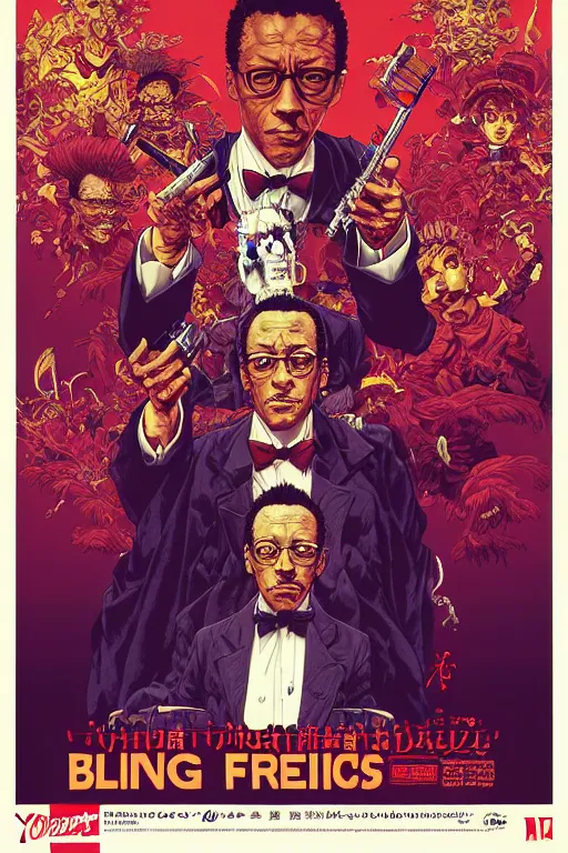 Image similar to poster of gustavo fring, by yoichi hatakenaka, masamune shirow, josan gonzales and dan mumford, ayami kojima, takato yamamoto, barclay shaw, karol bak, yukito kishiro