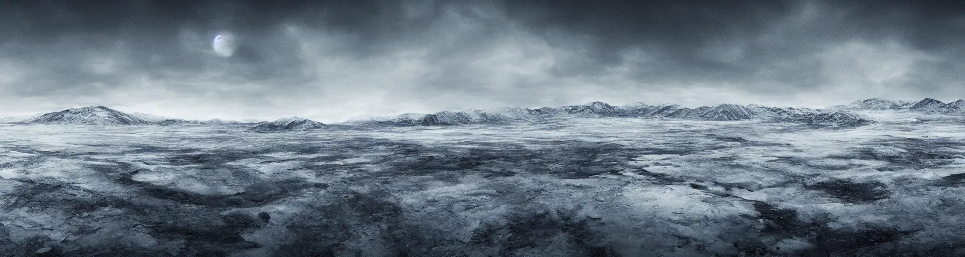 Prompt: arctic expanse, landscape, ambient, wallpaper, digital art