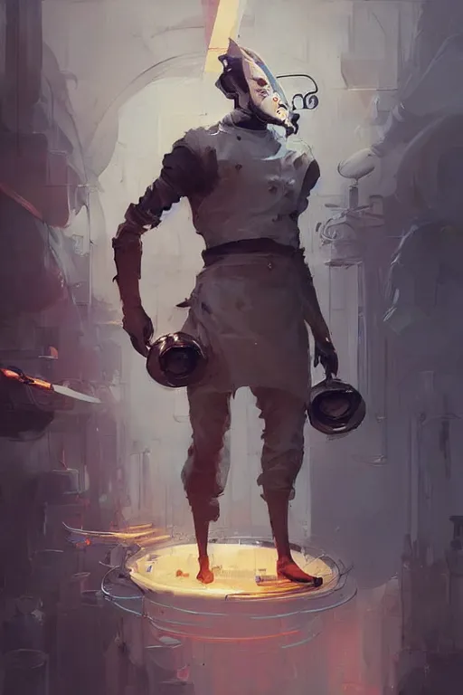 Image similar to a male french chef, culinarypunk futuristic. decorated with culinary magic by league of legends ismail inceoglu dragan bibin rossdraws peter mohrbacher. sharp focus, smooth, symmetry