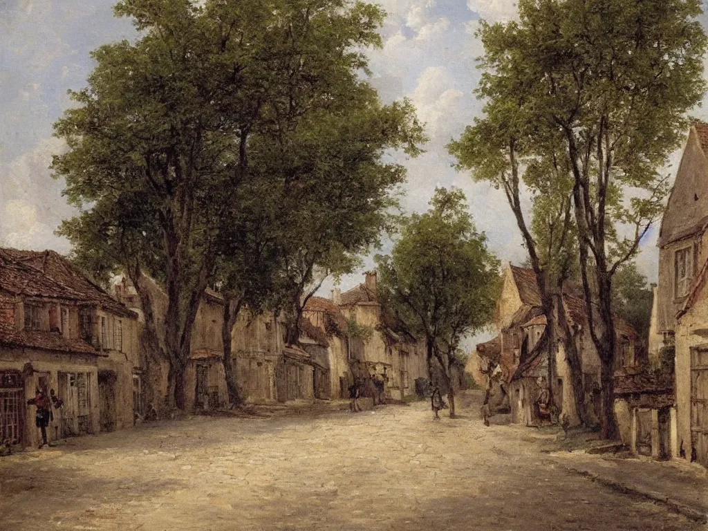 Image similar to a street in a small village, by jean - baptist monge,