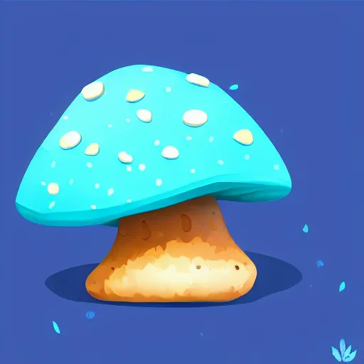 Prompt: a cute chubby mushroom, stylized, digital art, blue scheme, mobile game