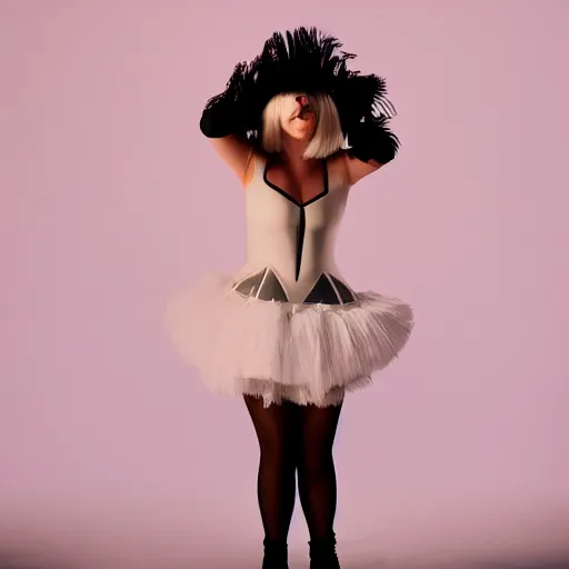 Image similar to Sia furler artistic photoshoot full body