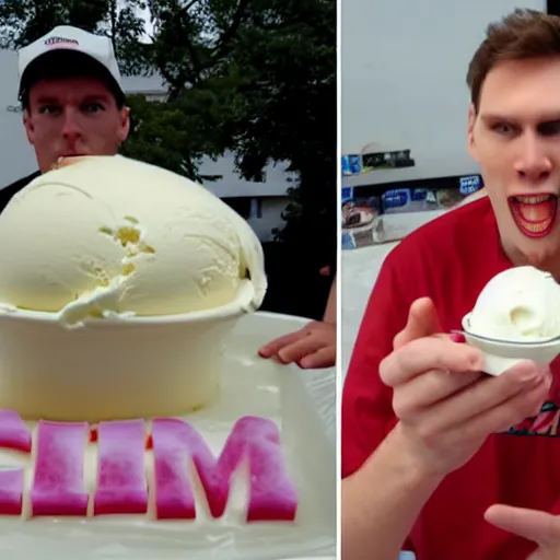 Prompt: jerma 9 8 5 made out of ice cream, high defintion