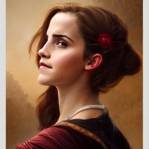 Prompt: emma watson, melissa fumero, smiling, traditional corsican, intricate, highly detailed, artstation, illustration, jurgens, rutkowski, bouguereau