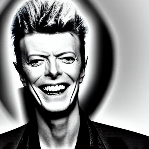 Prompt: david bowie laughing in the Why Can\'t I Hold All These Limes Meme