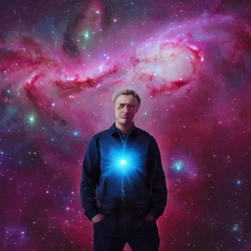 Image similar to portrait of god, galaxies and nebulae behind him in a transcendent, ascended plane of existence and reality