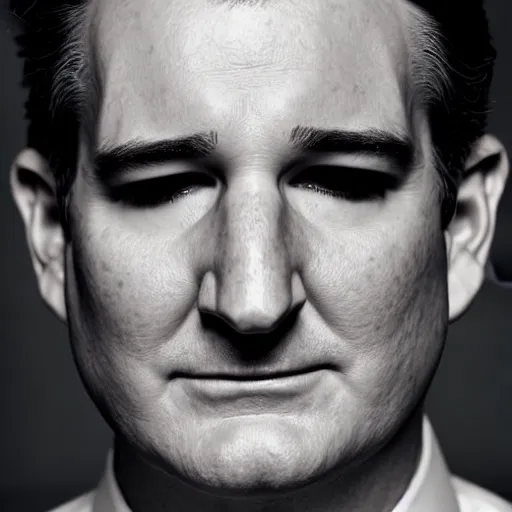 Prompt: close up photograph of Ted Cruz, large pores, acne, award winning photography, pinterest