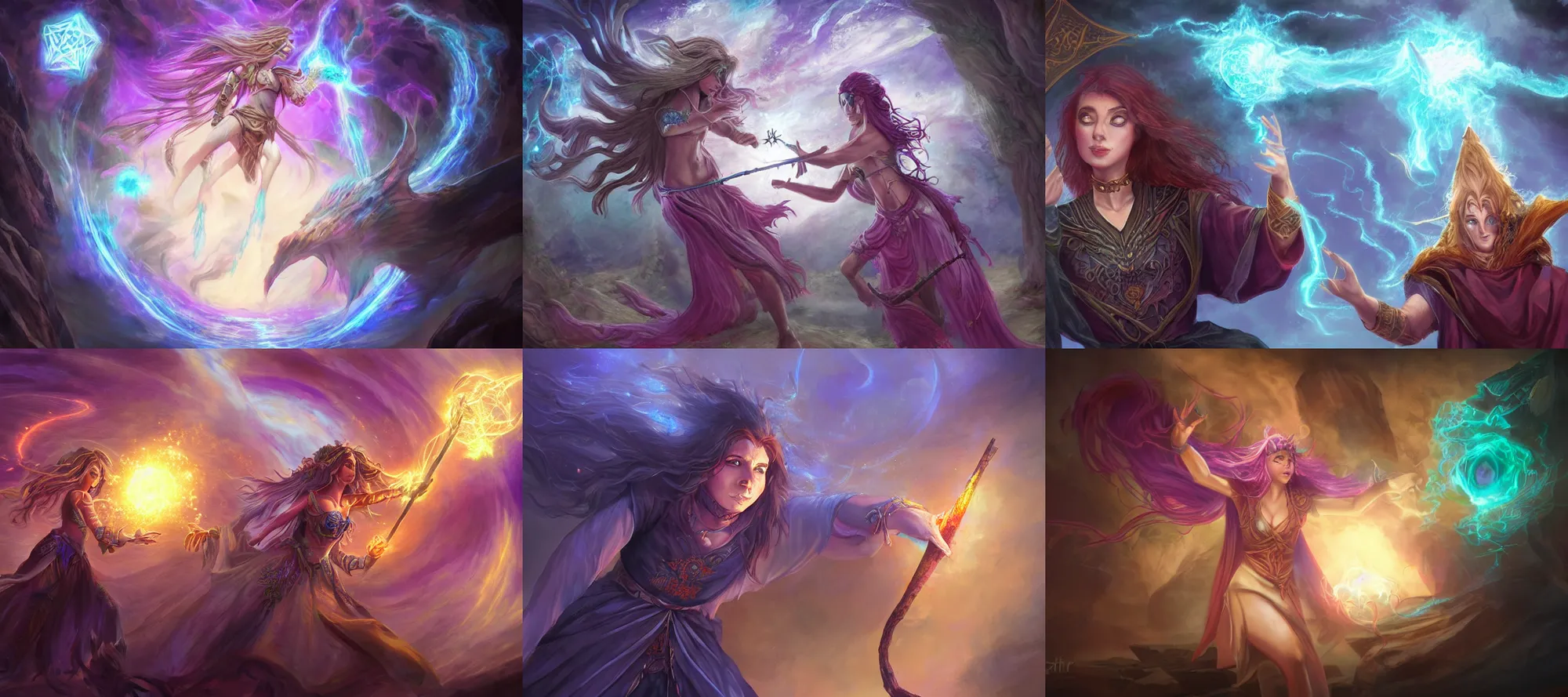 Prompt: casting a spell, mystical energy, channeling mana, d & d fantasy art, detailed digital art, trending on artstation, deviantart