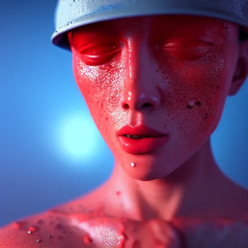 Image similar to Splashing Paint, Hyperrealistic Simulation, Refractions and Subsurface Scattering, Octane Renderer, Redshift, Ultra Settings, Photorealistic Rendering, Raytraced Lights and Shadows, Depth of Field, Hyperdetailed, Wallpaper