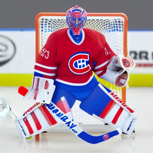 Prompt: high quality portrait flat matte painting of cute Carey Price Goaltender in the style of nendoroid and manga NARUTO, number 31 on jersey, Carey Price Goaltender, An anime Nendoroid of Carey Price, goalie Carey Price, number 31!!!!!, full ice hockey goalie gear, Montreal Habs Canadiens figurine, detailed product photo, flat anime style, thick painting, medium close-up