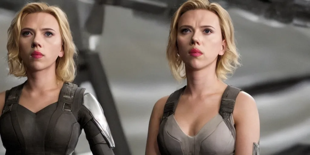 Image similar to Scarlett Johansson in a scene from Battlestar Galactica