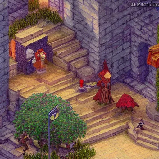 Prompt: isometric rpg game painted by claude Monet