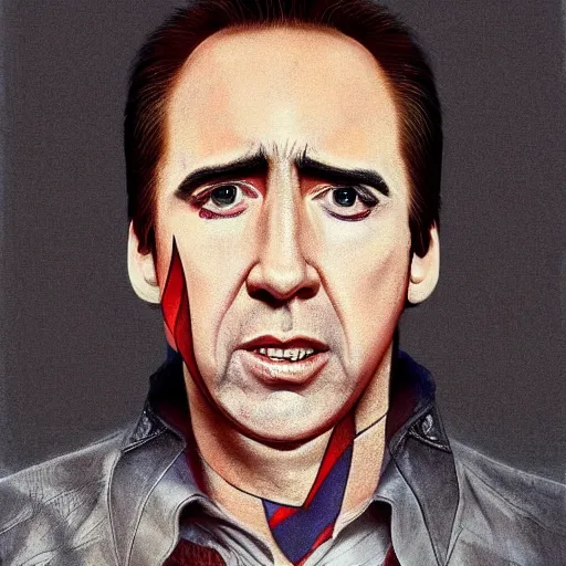 Image similar to nicholas cage as spiderman. hyperdetailed photorealism