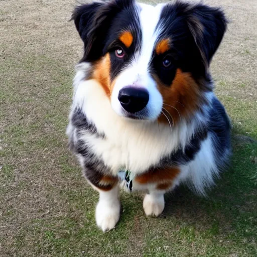 Image similar to australian shepherd being a good boy