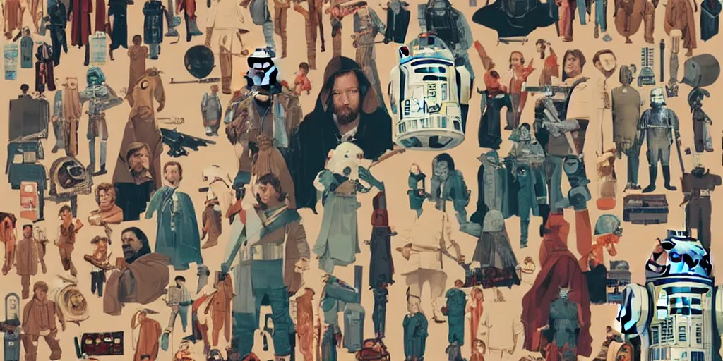 Image similar to Star Wars in the style of Wes Anderson