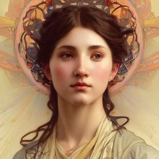 Image similar to the face of god, intricate, art by artgerm and greg rutkowski and alphonse mucha and william - adolphe bouguereau, high detailed, 4 k,