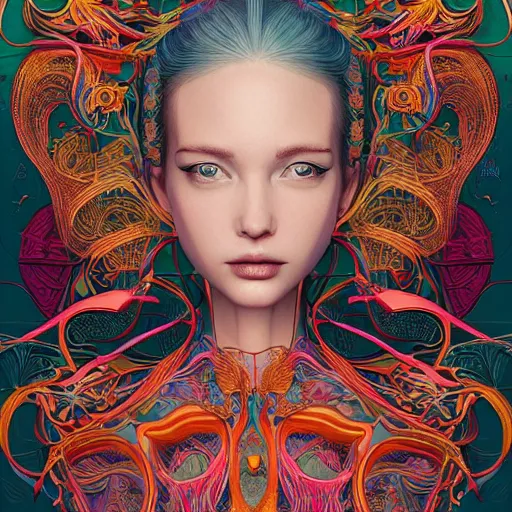 Prompt: the portrait of a ridiculously beautiful and elegant woman with a humongous nose, an ultrafine detailed illustration by james jean, final fantasy, intricate linework, bright colors, behance contest winner, vanitas, angular, altermodern, unreal engine 5 highly rendered, global illumination, radiant light, detailed and intricate environment