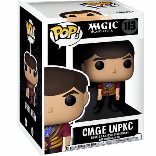 Image similar to magic the gathering card, funko pop