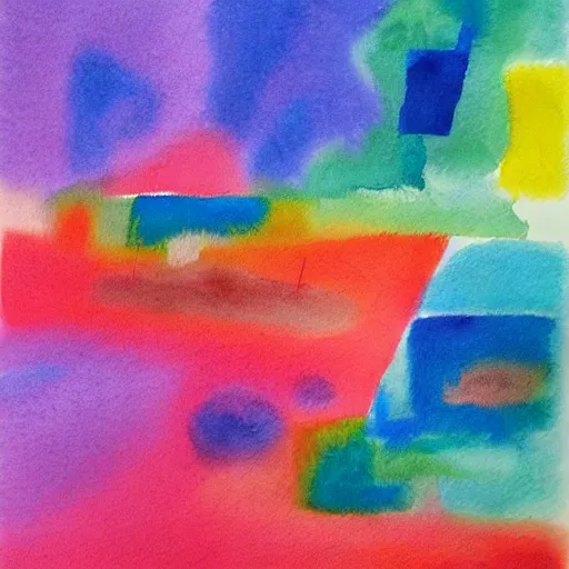 Image similar to a painting of a multicolored abstract background, colors radiating from a single point, an abstract drawing by etel adnan, behance contest winner, color field, watercolor, matte background, chromatic