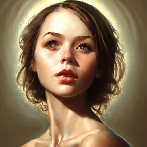 Prompt: A portrait of a sincere-looking girl, oil on canvas, masterpiece, hi-fructose, artgerm , Norman rockwell, craig mullins, noah bradley, trending on pxiv, highly detailed face, clear eyes concept art, hdri, 4k-