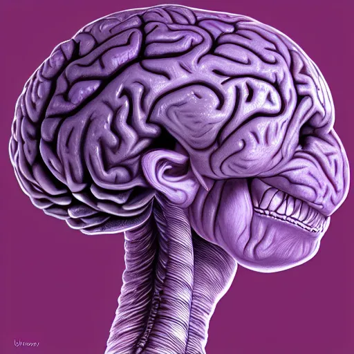 Prompt: purple alien brain anatomy and explanations and notes, digital painting, ultradetailed, artstation, oil painting, ultradetailed, artstation