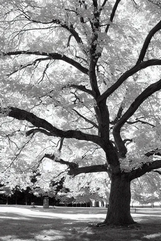 Image similar to maple tree old photo, back and white, detailed, wide shot