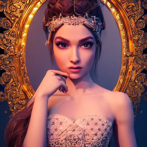 Prompt: wonderful princess of beauty with fair skin, ornate 8 k gorgeous intricate detailed, accent lighting, dramatic light, octane render