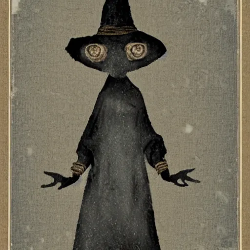 Prompt: ancient cursed witch staring at you while you sleep, grainy, found footage, horror