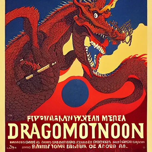 Image similar to poster for movie about Dragon Invasion of Moscow,