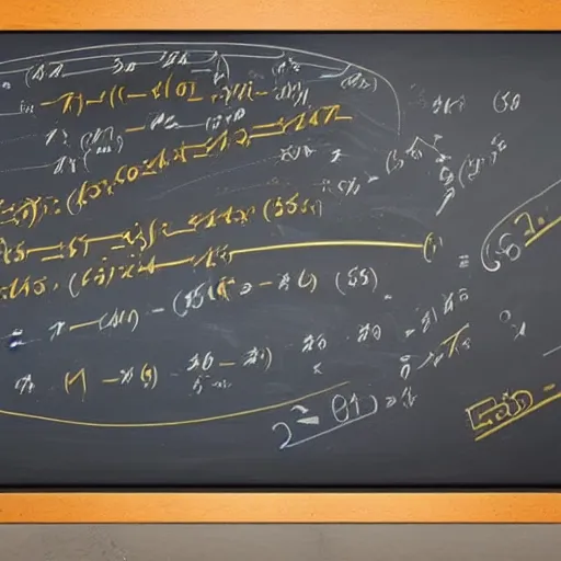 Prompt: chalkboard with einstein's field equations written out and illustrated in detail