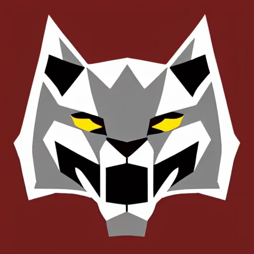 Image similar to a vector logo of rengar from league of legends, low poly,