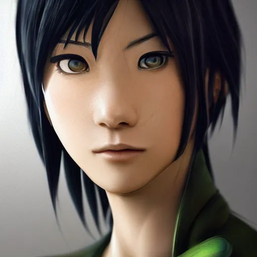 Prompt: highly detailed close up portrait of Toph Bei Fong, concept art, digital art, studio lightning, bright colors, intricate, masterpiece, photorealistic, hiperrealistic, sharp focus, high contrast, Artstation HQ, DeviantArt trending, 4k UHD, Unreal Engine 5