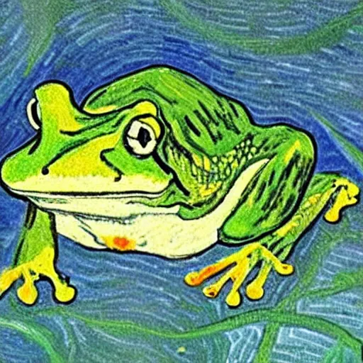 Image similar to frog by Van Gogh