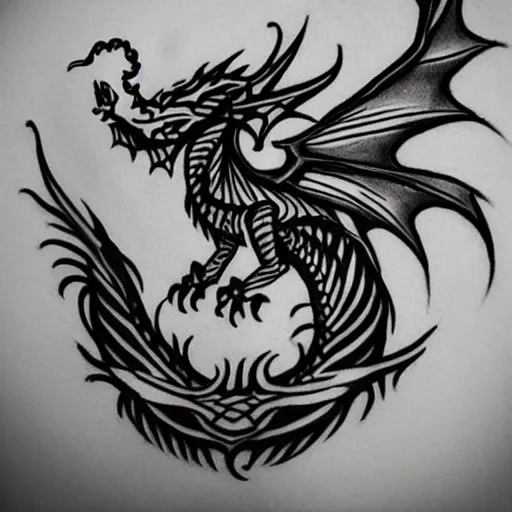 Image similar to “fire breathing dragon, tattoo”