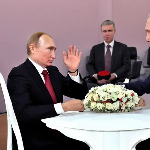 Image similar to putin teams up with a mysterious teenage putin