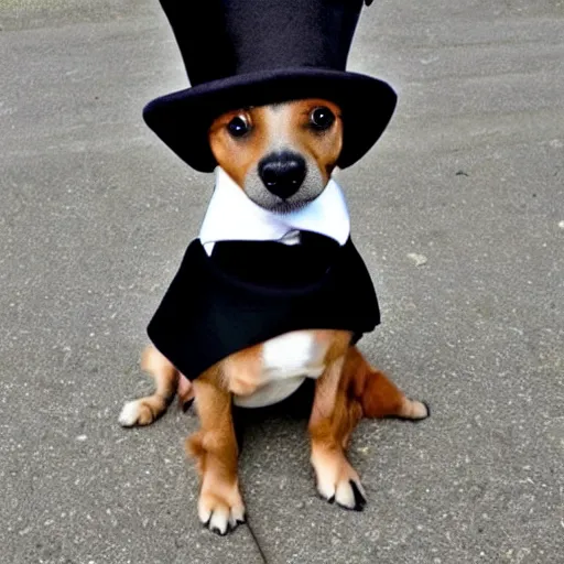 Image similar to Dog wearing a top hat