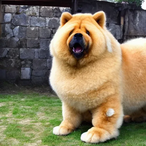 Image similar to a chow chow in samurai armour